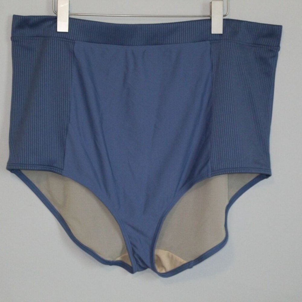 NWT Swim by Cacique High Waist Swimsuit Bottoms Blue Women's Size 28 H10622 - Picture 2 of 9